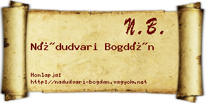 Nádudvari Bogdán névjegykártya